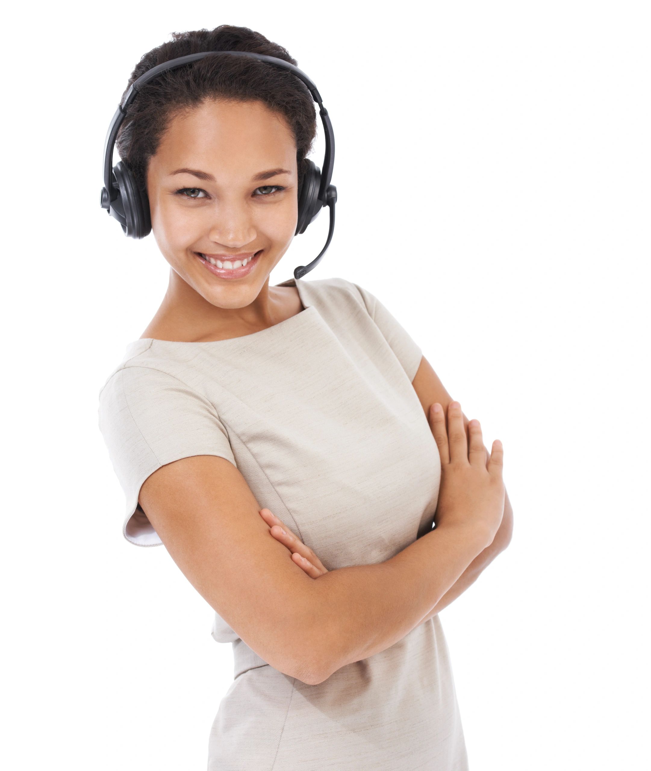Professional support specialist wearing a headset